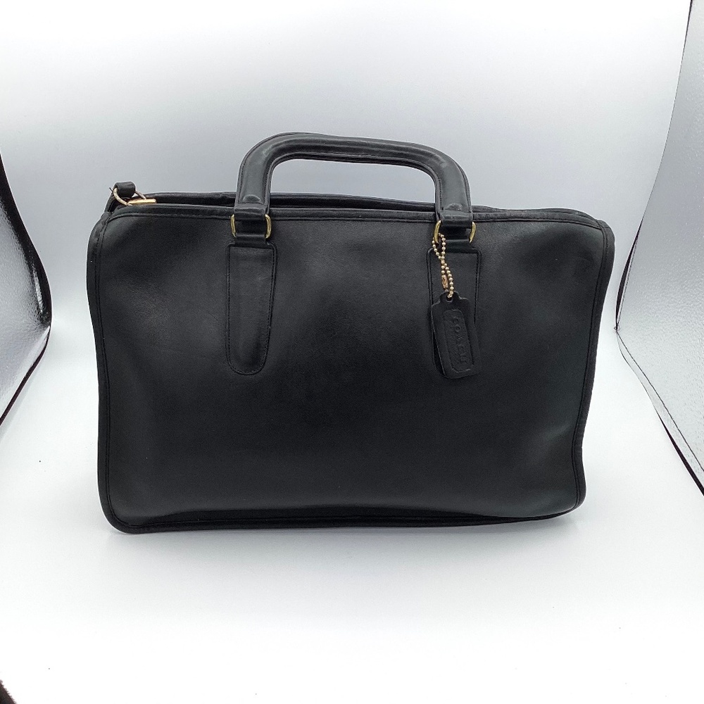 Vintage Coach Leather Satchel Handbag in Black